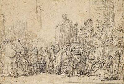 Joseph Distributing Corn in Egypt, after Pieter Lastman Rembrandt
